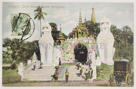 Entrance Shwe Dogon Pogoda Rangoon Cartoline