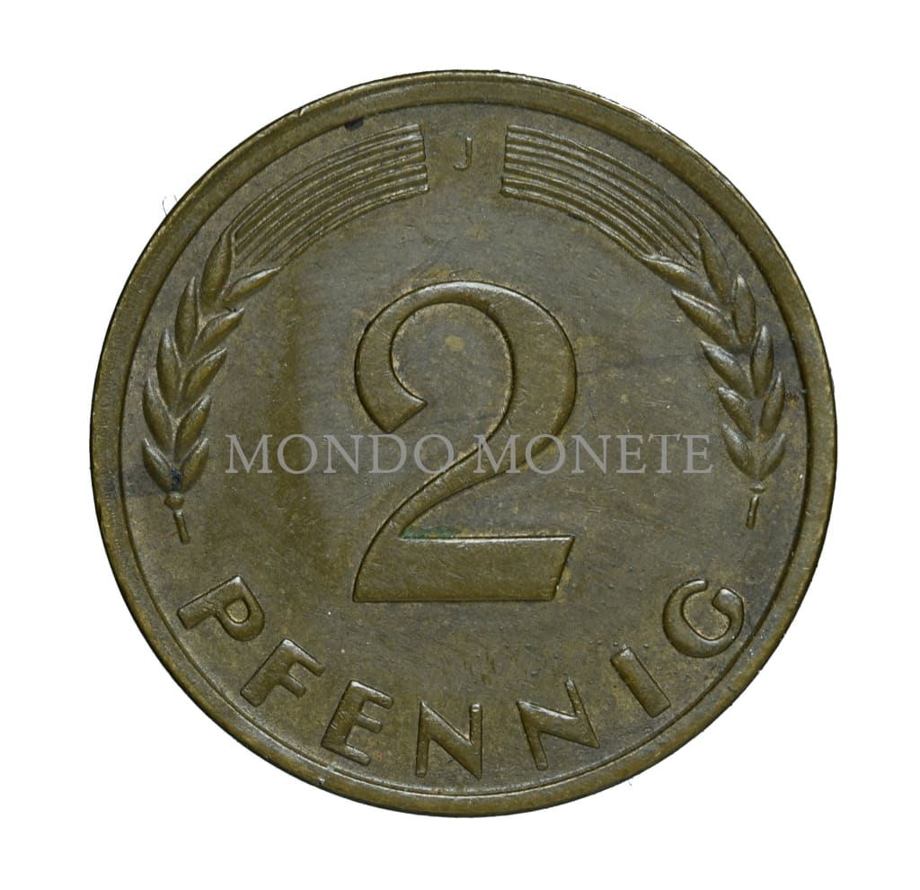 Germania 2 Pfennig 1950 J Monete Da Collezione