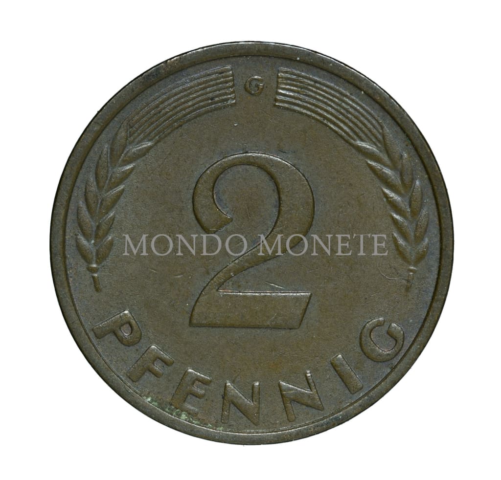 Germania 2 Pfennig 1958 G Monete Da Collezione