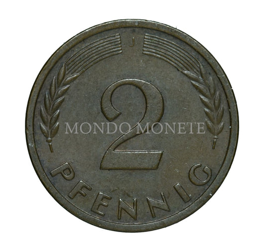 Germania 2 Pfennig 1958 J Monete Da Collezione