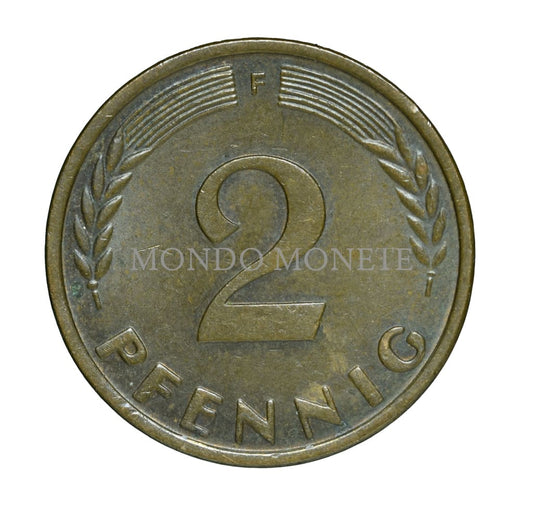 Germania 2 Pfennig 1959 F Monete Da Collezione