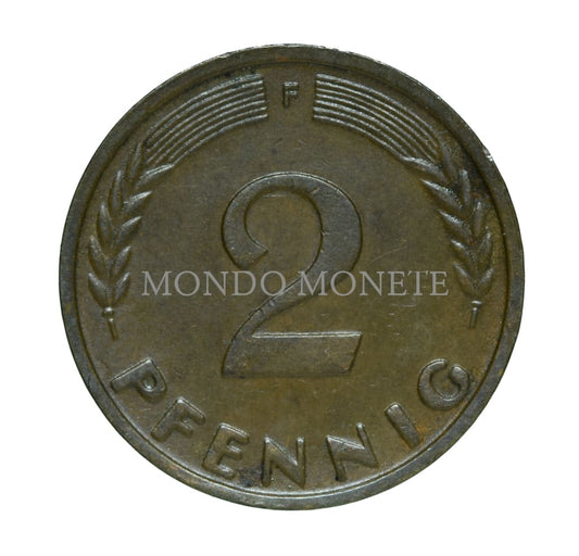 Germania 2 Pfennig 1959 F Monete Da Collezione