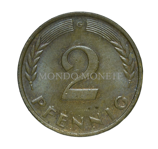 Germania 2 Pfennig 1959 G Monete Da Collezione