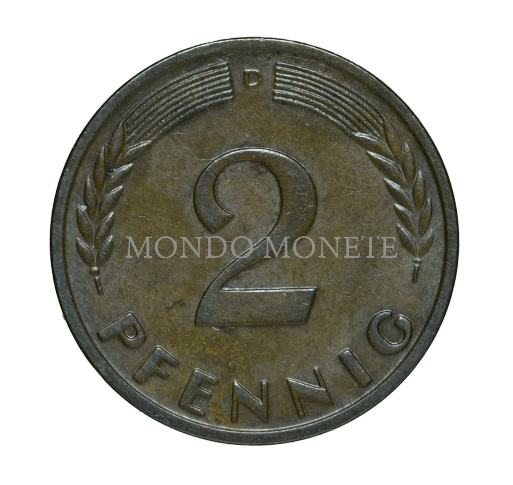 Germania 2 Pfennig 1960 D Monete Da Collezione