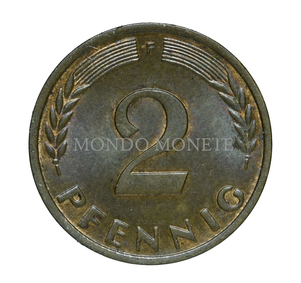 Germania 2 Pfennig 1960 F Monete Da Collezione