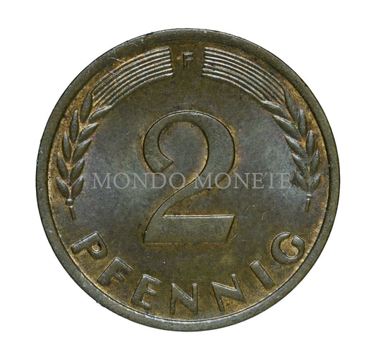 Germania 2 Pfennig 1960 F Monete Da Collezione