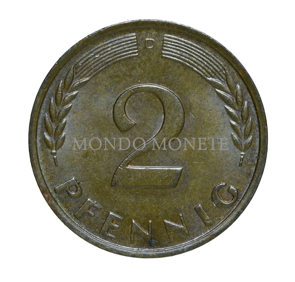 Germania 2 Pfennig 1961 D Monete Da Collezione