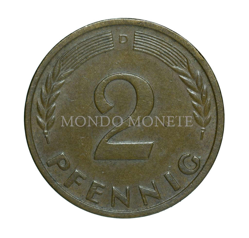 Germania 2 Pfennig 1961 D Monete Da Collezione