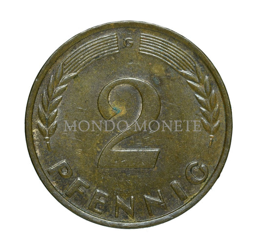 Germania 2 Pfennig 1961 G Monete Da Collezione