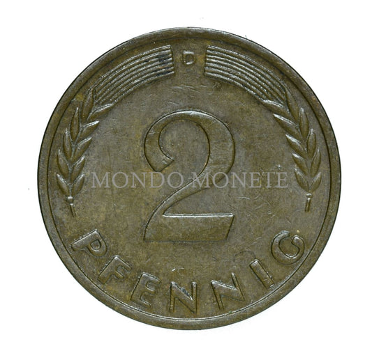 Germania 2 Pfennig 1962 D Monete Da Collezione