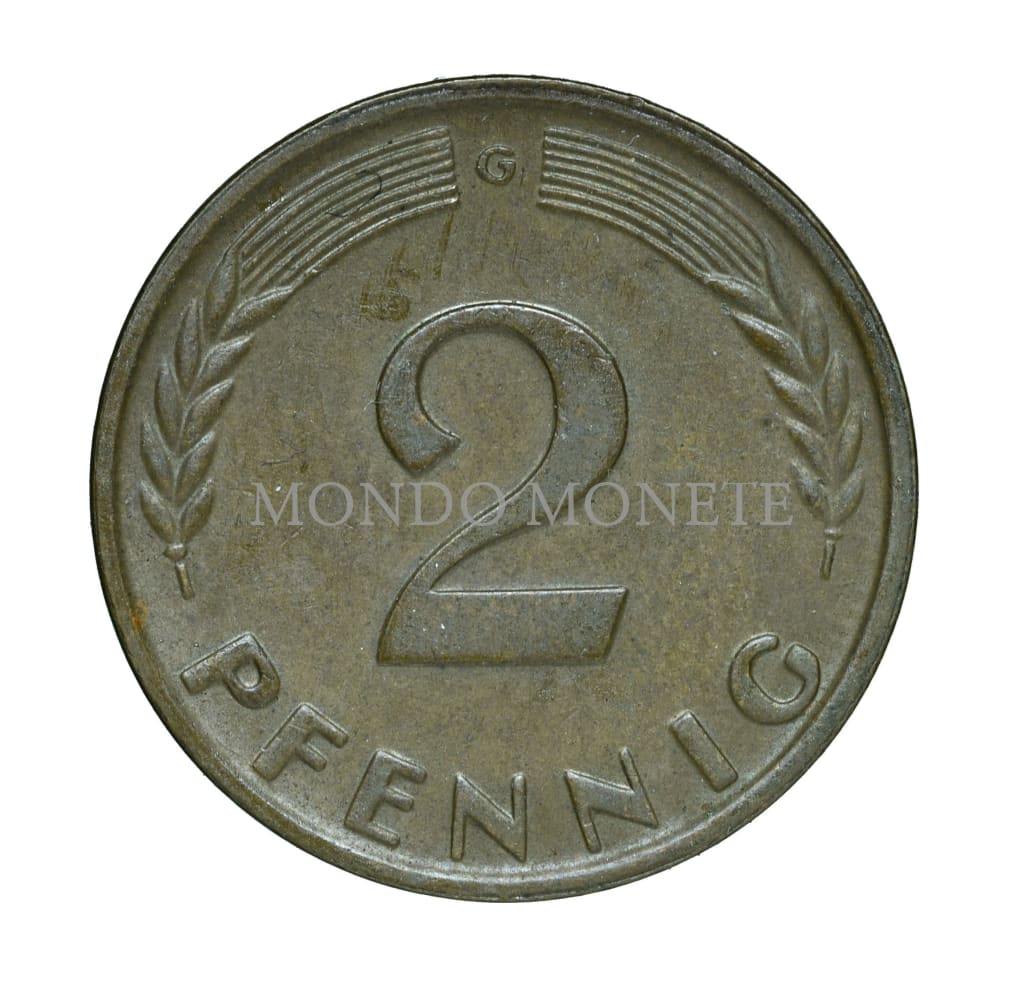 Germania 2 Pfennig 1962 G Monete Da Collezione