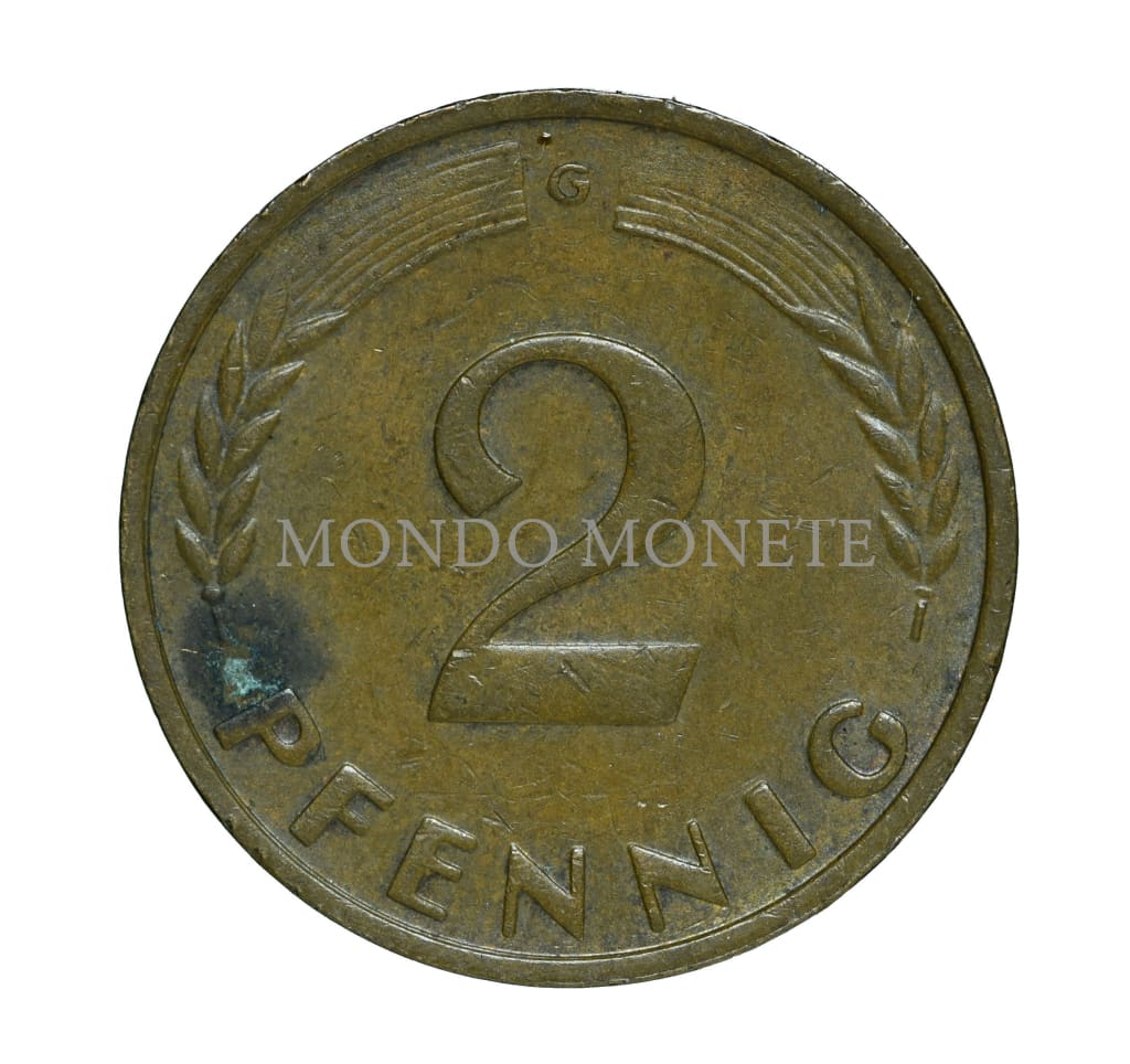 Germania 2 Pfennig 1962 G Monete Da Collezione