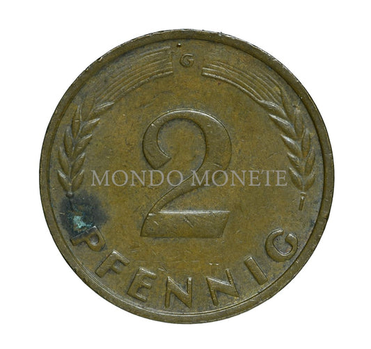 Germania 2 Pfennig 1962 G Monete Da Collezione