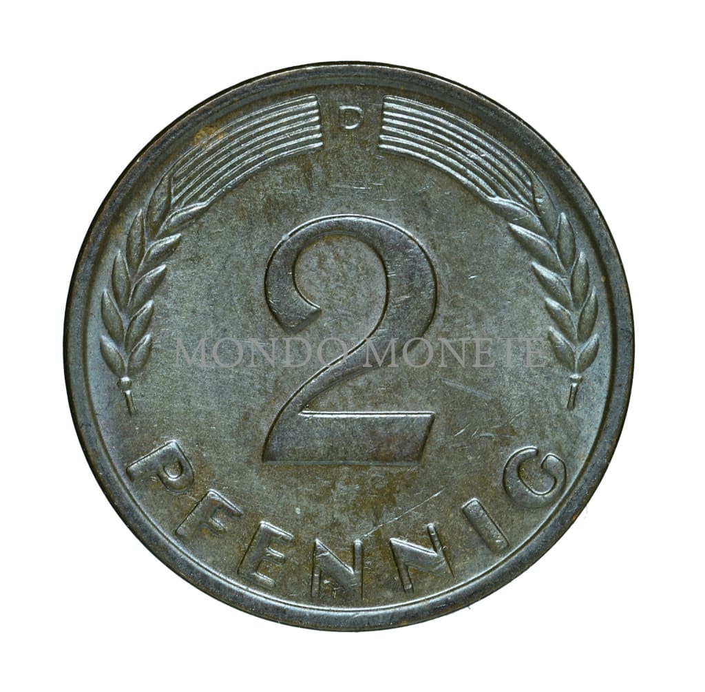 Germania 2 Pfennig 1963 D Monete Da Collezione