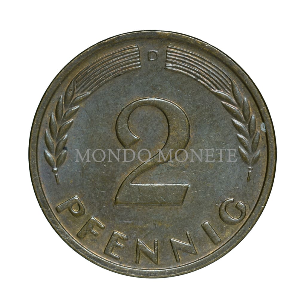 Germania 2 Pfennig 1965 D Monete Da Collezione