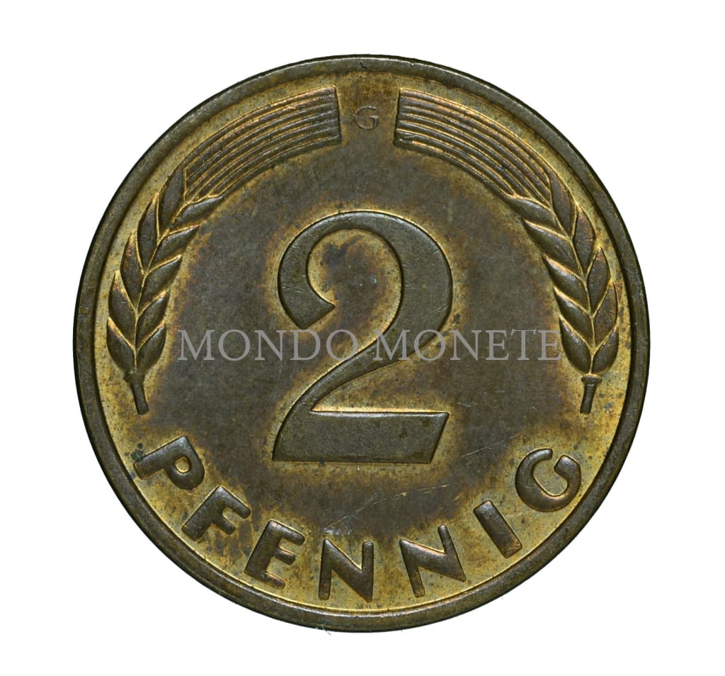 Germania 2 Pfennig 1965 G Monete Da Collezione