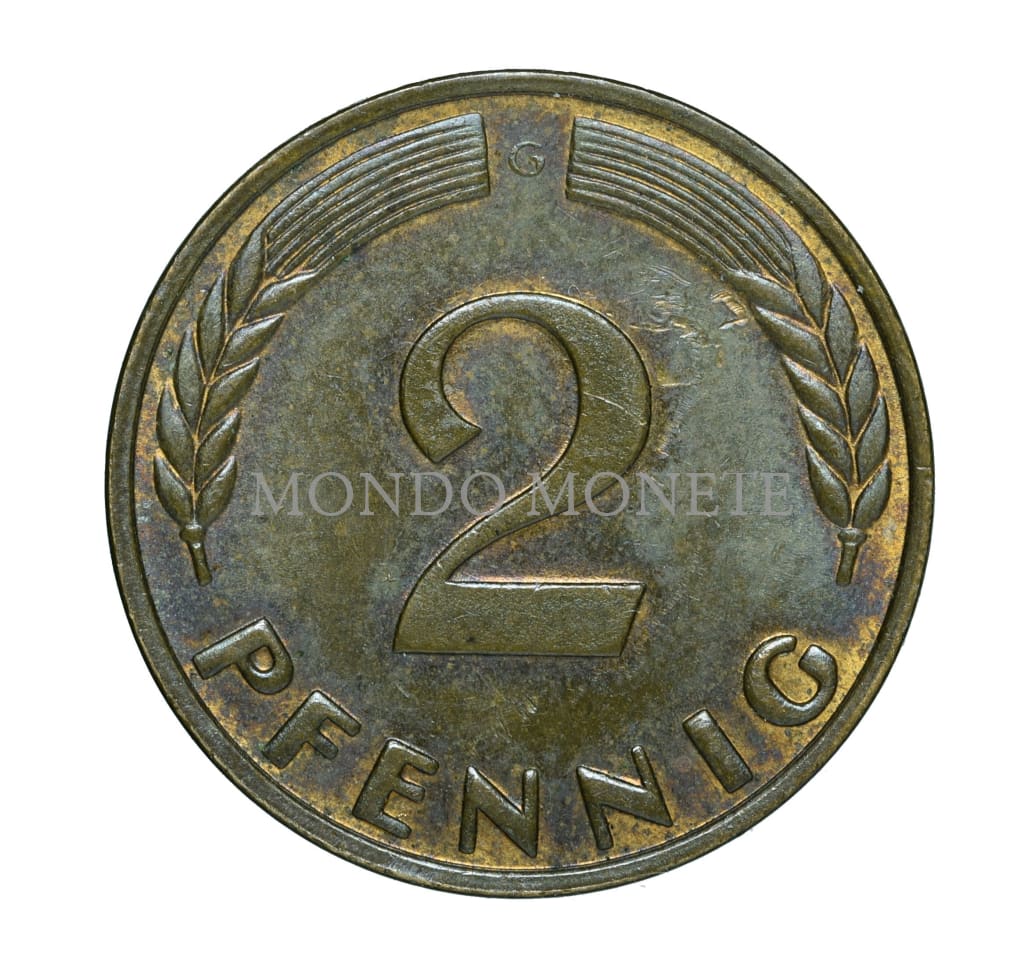 Germania 2 Pfennig 1965 G Monete Da Collezione