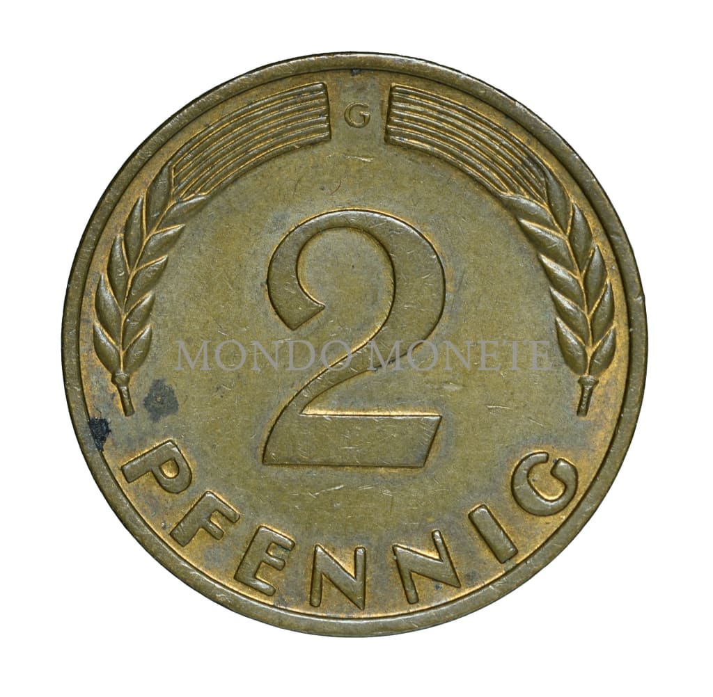 Germania 2 Pfennig 1966 G Monete Da Collezione