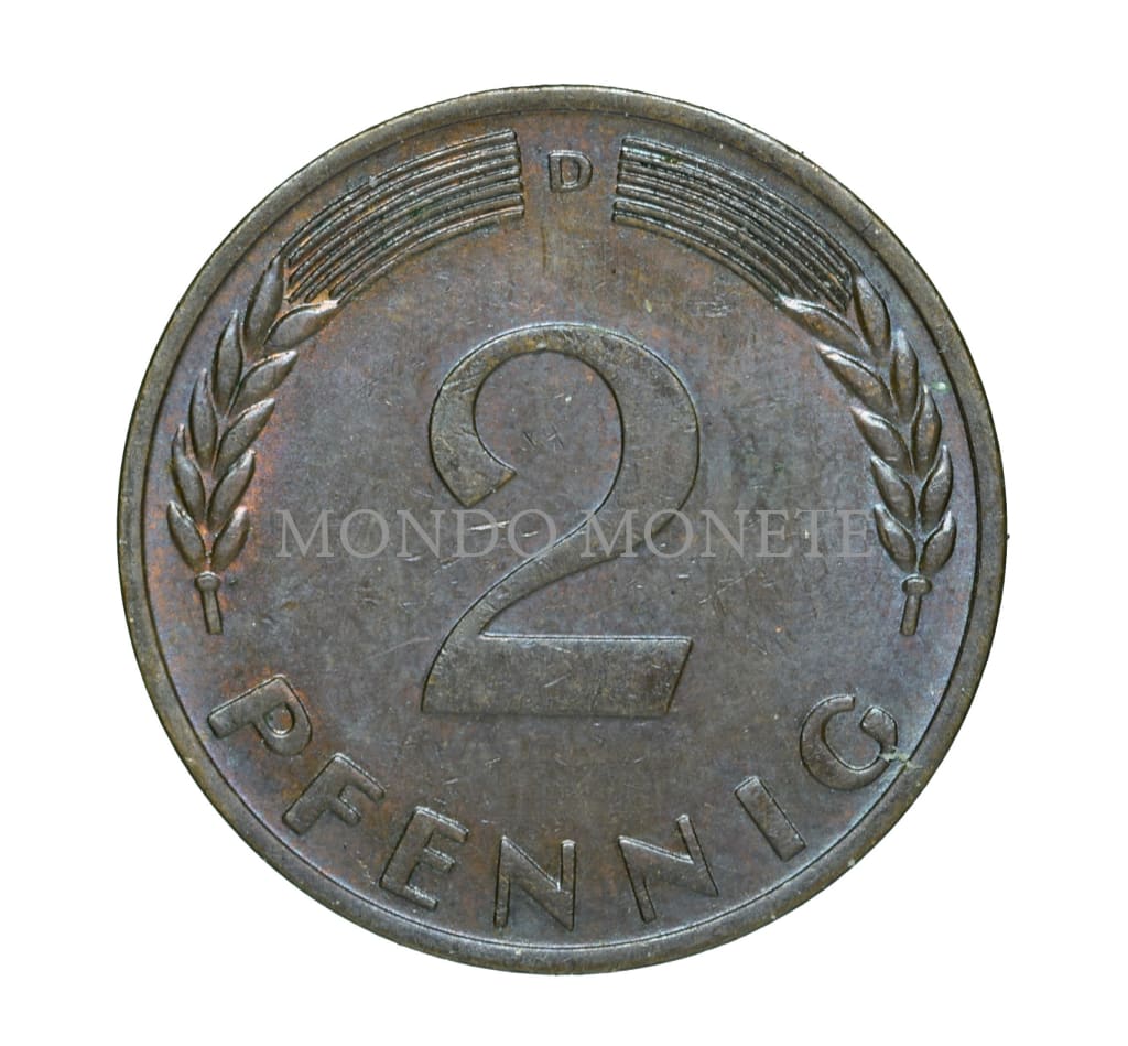 Germania 2 Pfennig 1968 D Monete Da Collezione