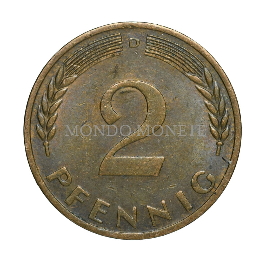 Germania 2 Pfennig 1968 D Monete Da Collezione