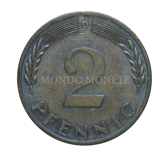 Germania 2 Pfennig 1969 D Monete Da Collezione