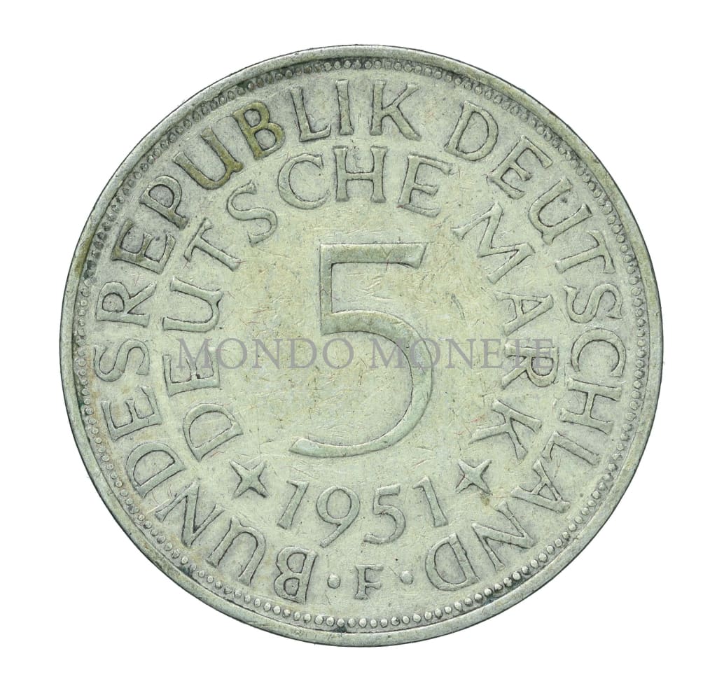 Germania 5 Mark 1951 F Monete Da Collezione