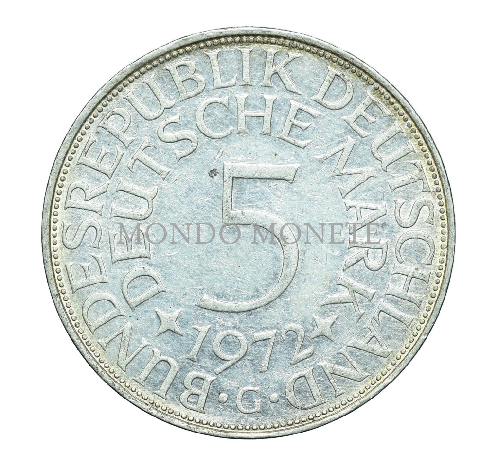 Germania 5 Mark 1972 G Monete Da Collezione