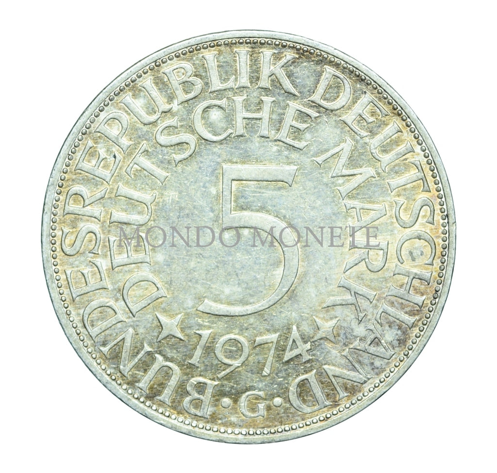 Germania 5 Mark 1974 G Monete Da Collezione