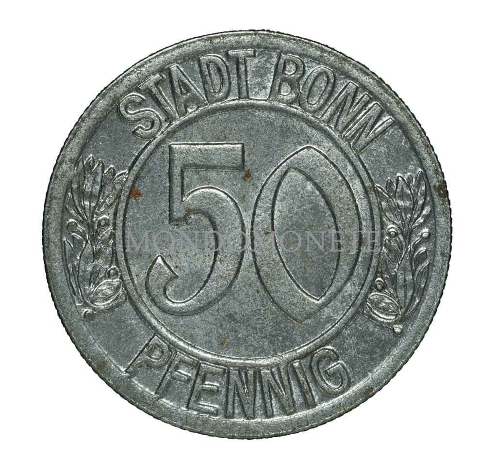 Germania 50 Pfennig 1920 Stadt Bonn Monete Da Collezione