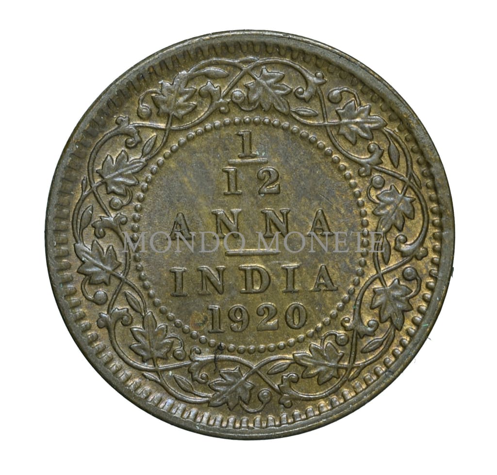 India-British 1/12 Anna 1920 Monete Da Collezione