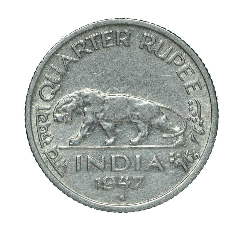 India Quarter Rupee 1947 Monete Da Collezione