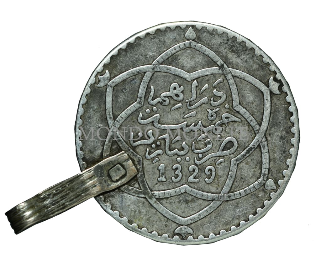 Morocco 5 Dirhams 1329 Monete Da Collezione