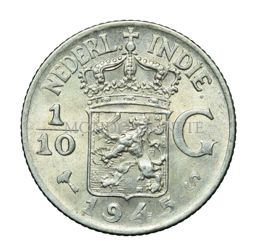 Netherlands East Indies 1/10 Gulden 1945 S Monete Da Collezione