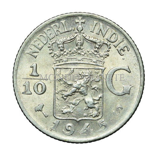 Netherlands East Indies 1/10 Gulden 1945 S Monete Da Collezione