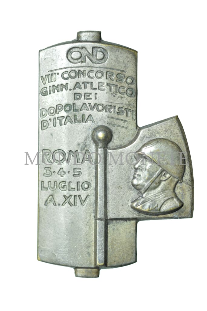 Ond Viii Concorso Ginn. Atletico Dei Dopolavoristi Ditalia Roma 3-4-5 Luglio A. Xiv Distintivi E