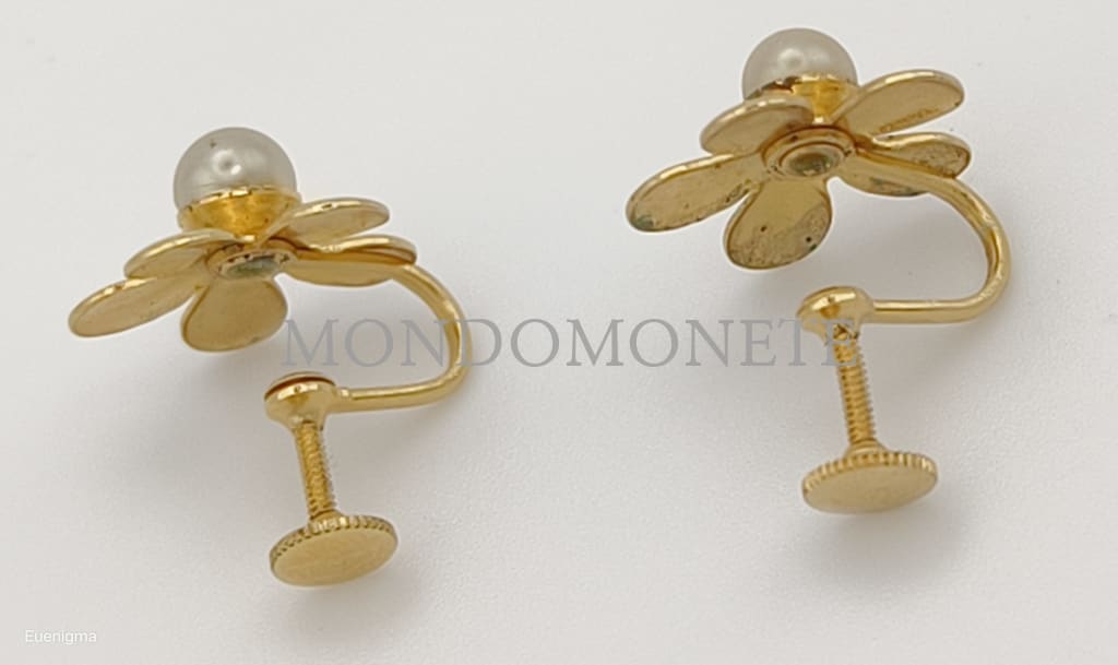 Orecchini Vintage Dorati Con Perle Alta Bigiotteria Orologi E Gioielli
