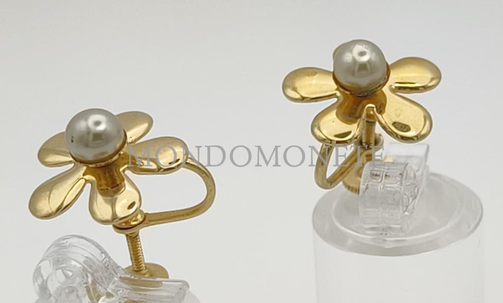 Orecchini Vintage Dorati Con Perle Alta Bigiotteria Orologi E Gioielli
