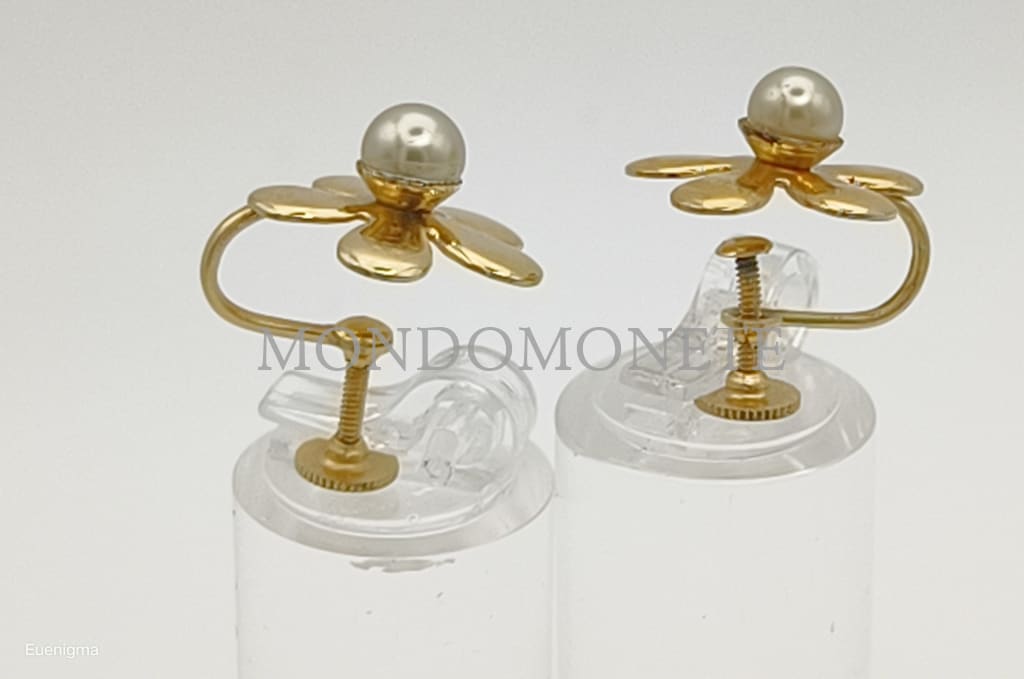 Orecchini Vintage Dorati Con Perle Alta Bigiotteria Orologi E Gioielli
