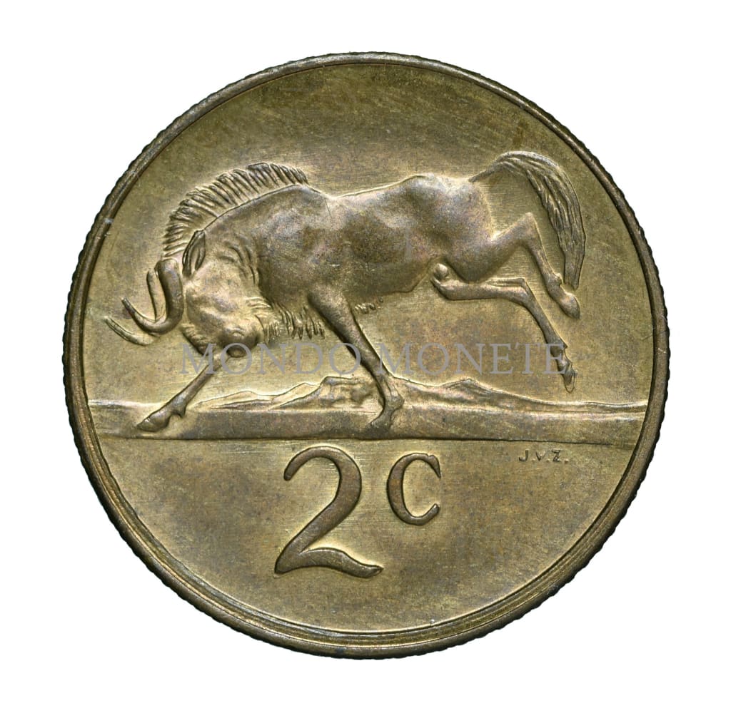 South Africa 2 Cents 1977 Monete Da Collezione