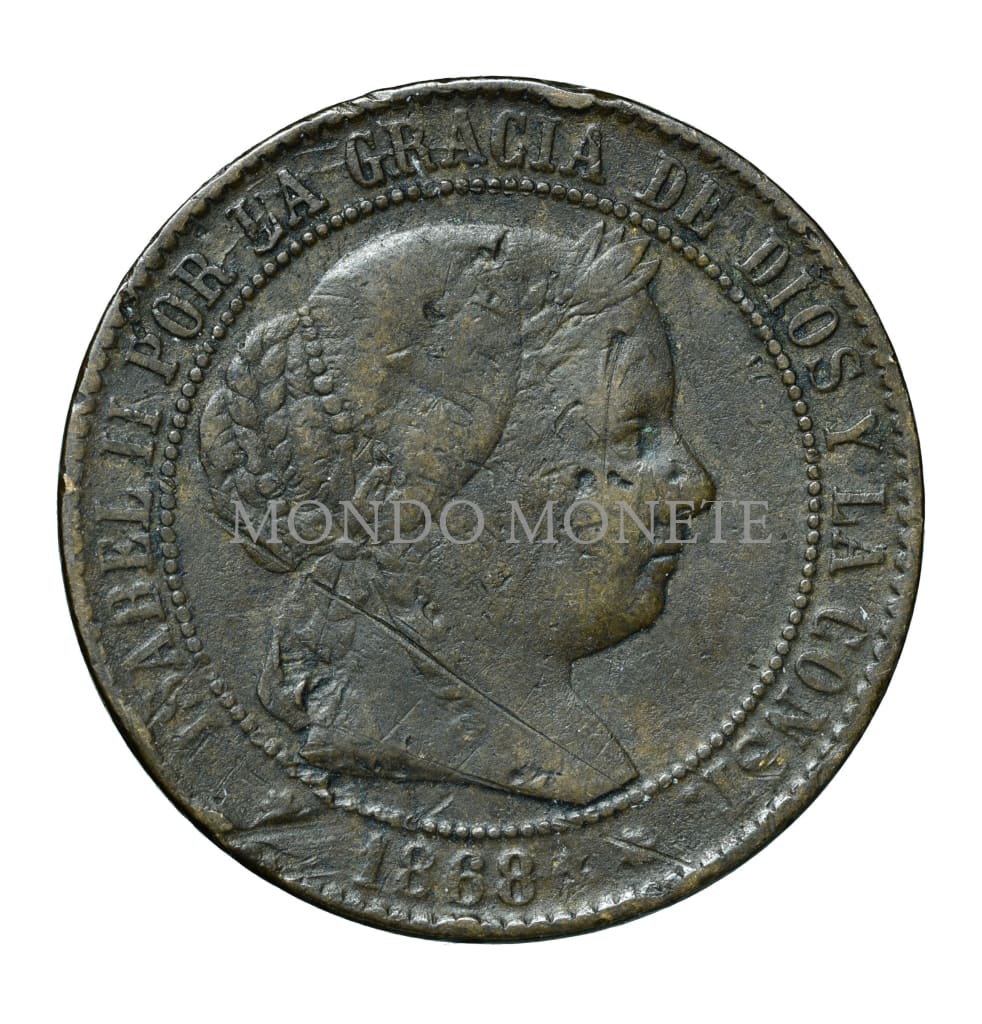 Spagna 2 1/2 Centimos De Escudo 1868 Monete Da Collezione