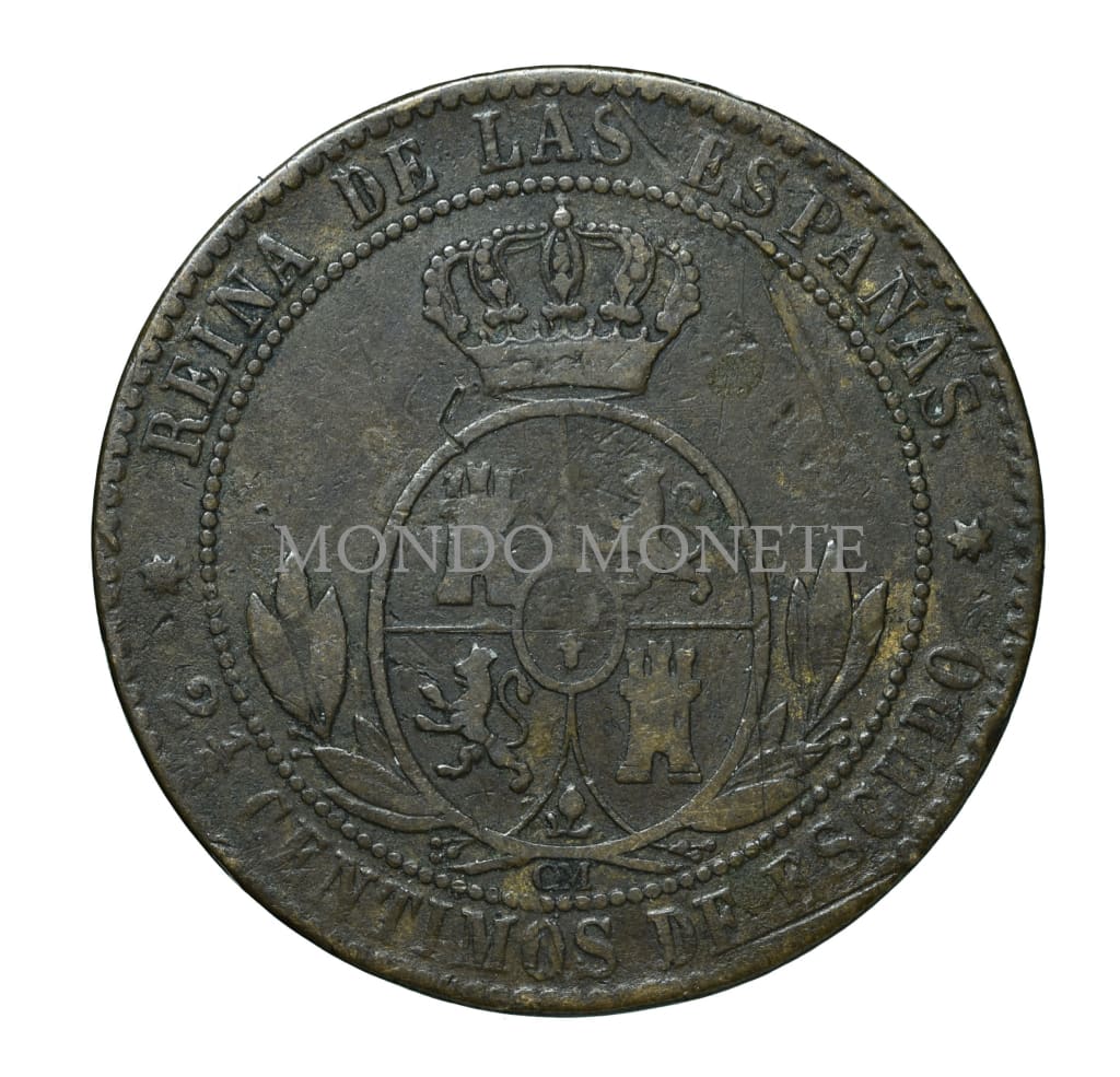 Spagna 2 1/2 Centimos De Escudo 1868 Monete Da Collezione