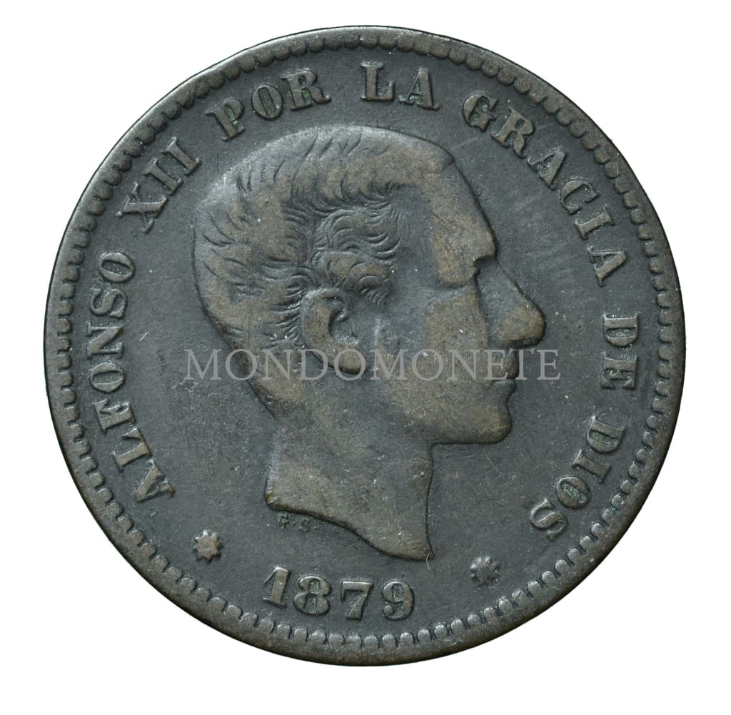 Spagna 5 Centimos 1879 Monete Da Collezione