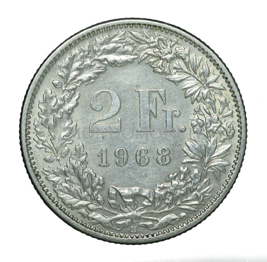 Swiss 2 Francs 1968 B Monete Da Collezione