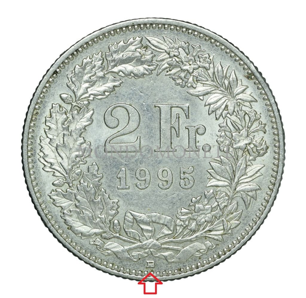 Swiss 2 Francs 1995 B Monete Da Collezione