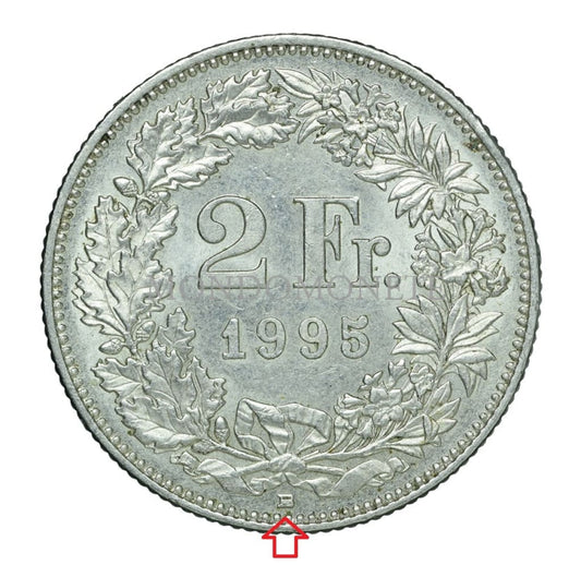 Swiss 2 Francs 1995 B Monete Da Collezione