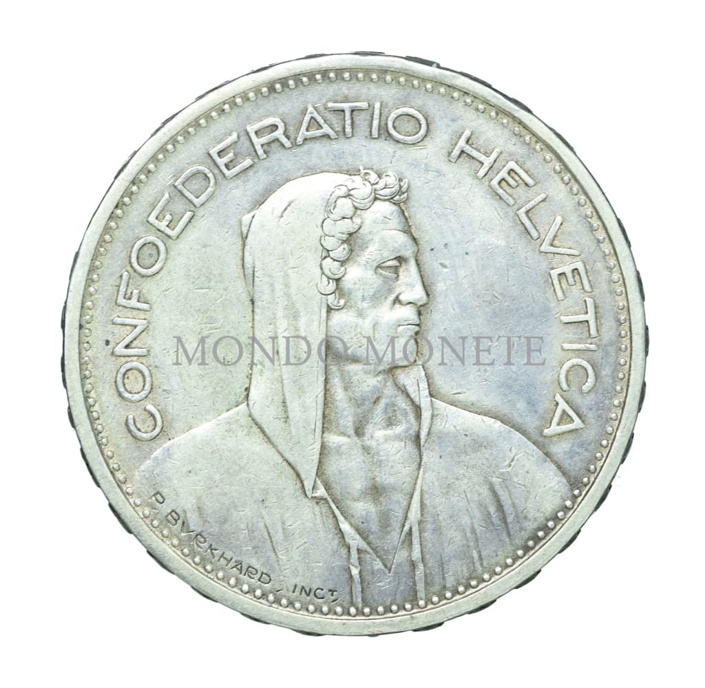 Swiss 5 Francs 1933 B Monete Da Collezione