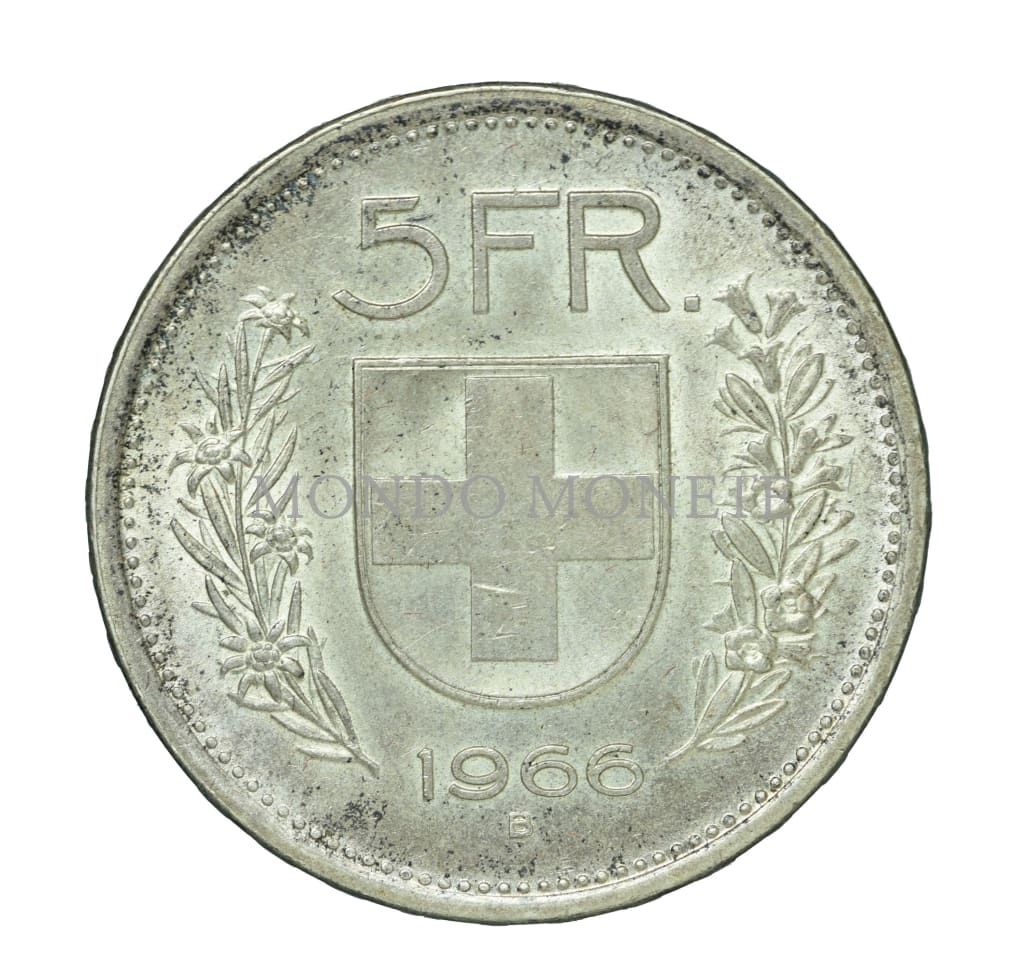 Swiss 5 Francs 1966 B Monete Da Collezione