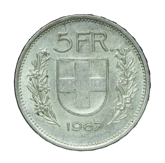 Swiss 5 Francs 1967 B Monete Da Collezione