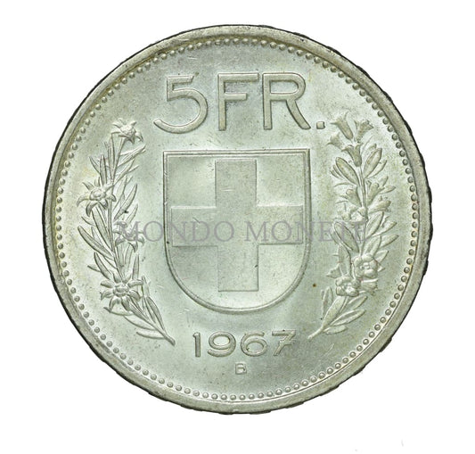 Swiss 5 Francs 1967 B Monete Da Collezione