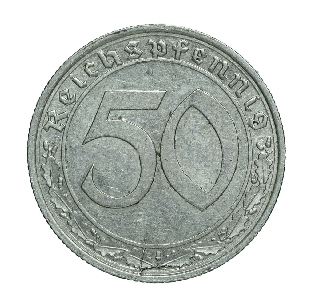 Third Reich 50 Reichspfennig 1939 A Monete Da Collezione